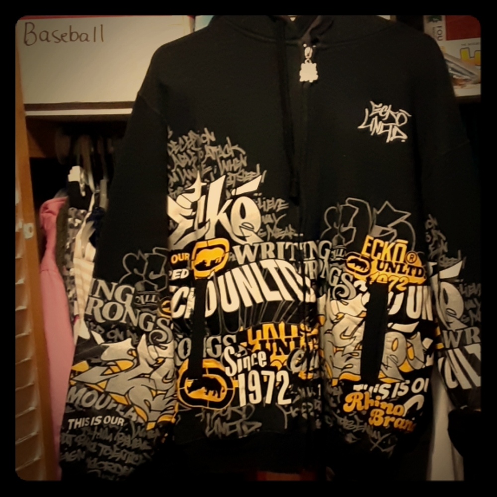 Old school black and yellow ecko hoodie size large